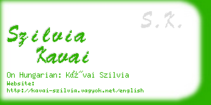 szilvia kavai business card